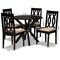Baxton Studio Callie Sand Upholstered and Dark Brown Wood 5-Piece Dining Set 172-9733-10892 - alternate 5